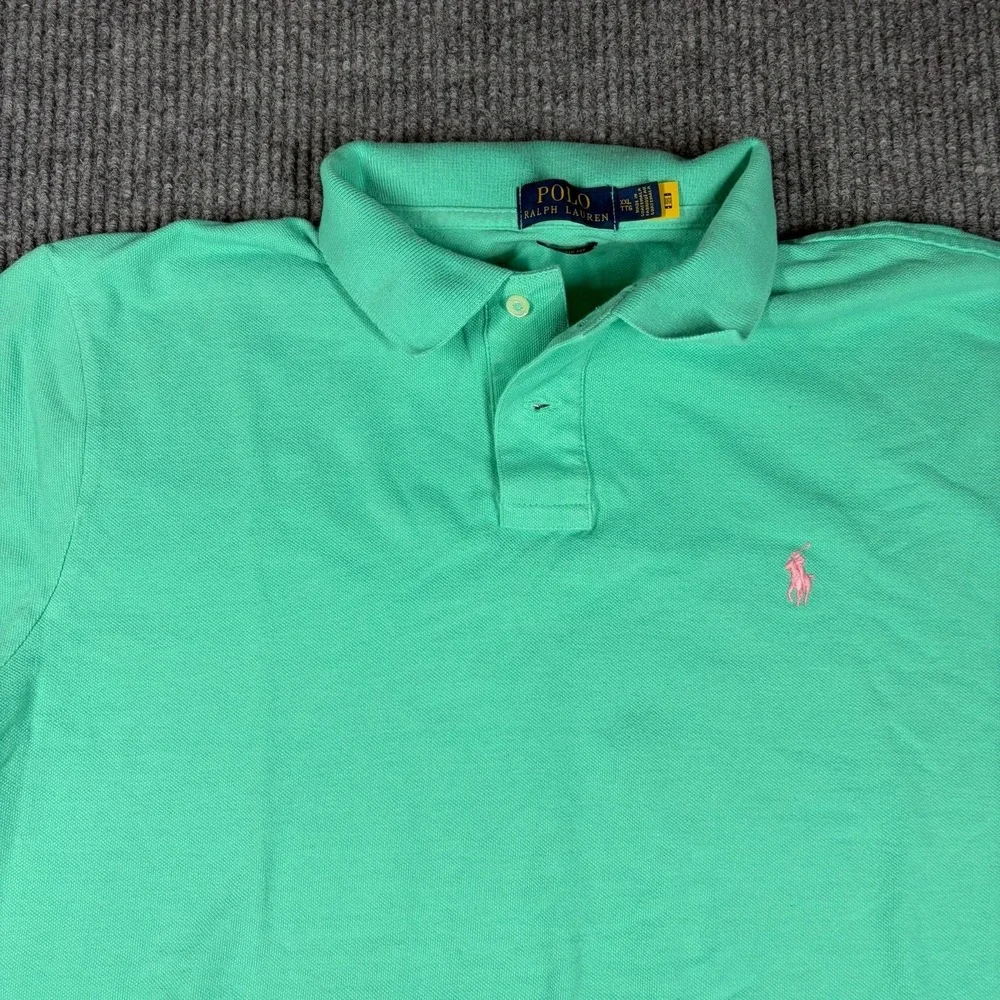 Polo Ralph Lauren Polo Shirt Mens 2XL Aqua Blue Classic Fit Resort Wear Tennis